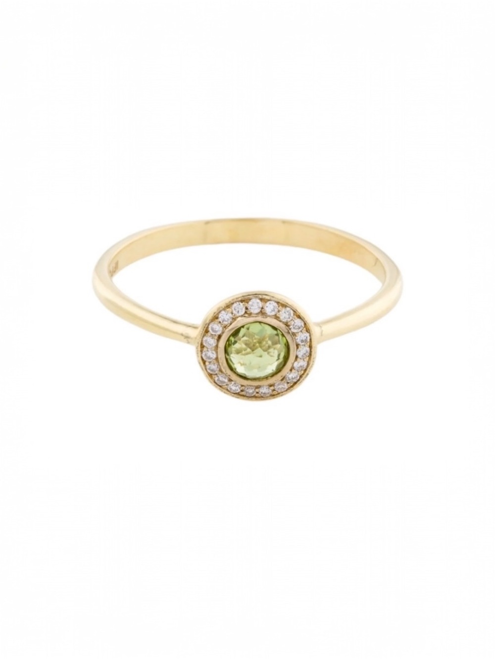 Ippolita 18K Gold Peridot Diamond Lollipop Mini Ring Size 6.5 Rare